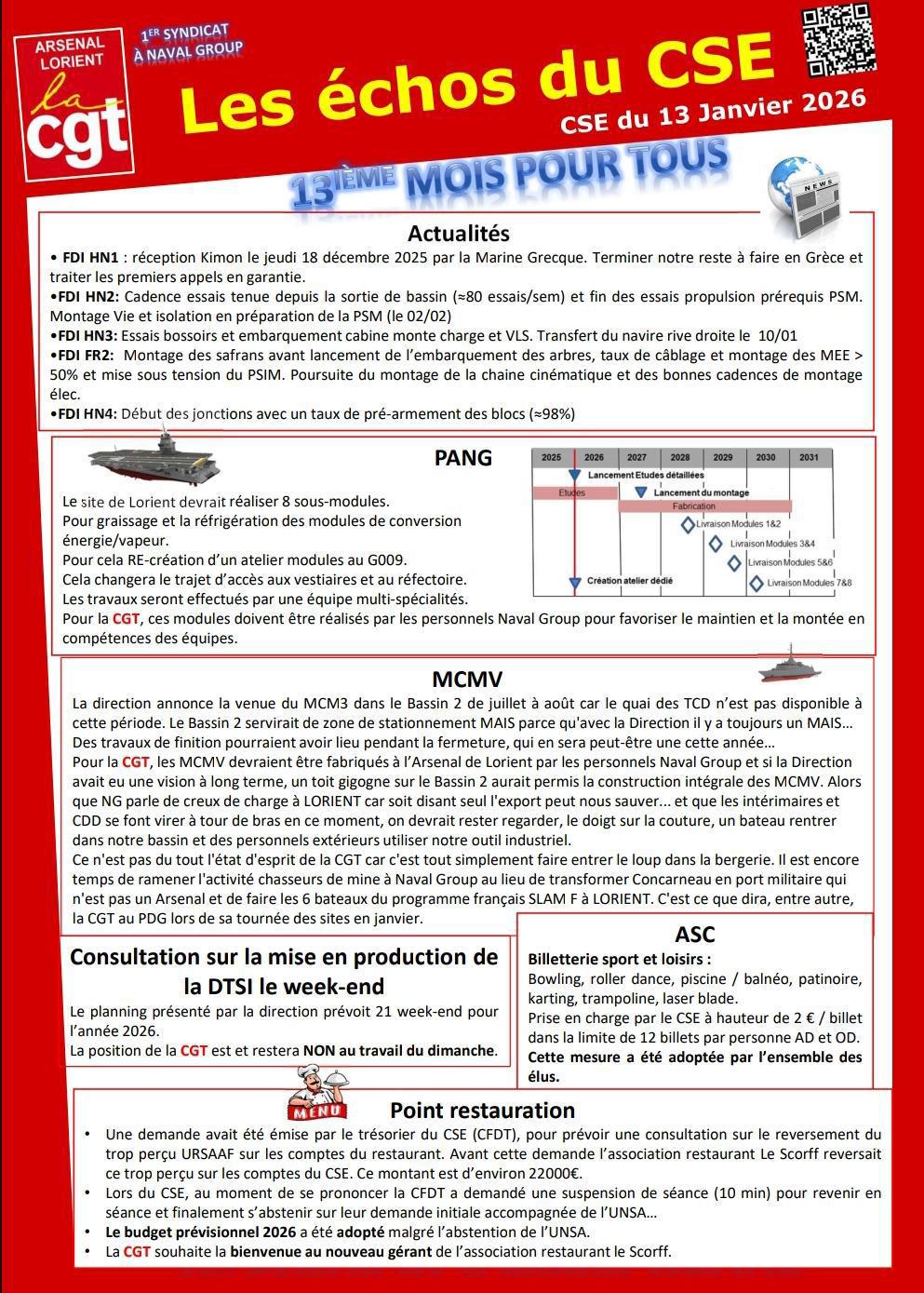 Compte Rendu CSE de Janvier 2026