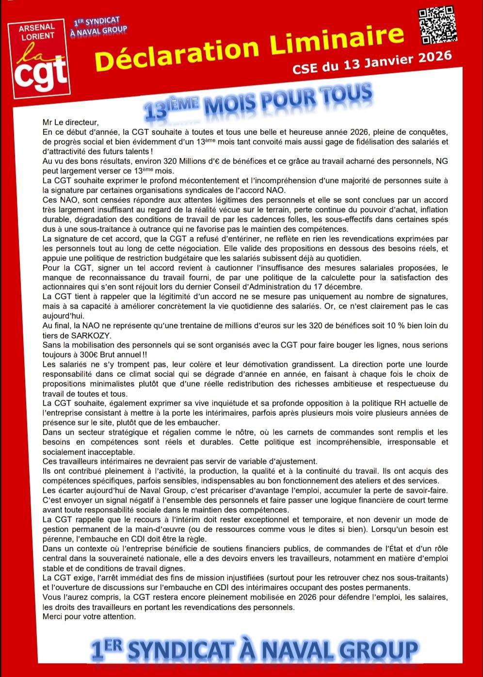 Compte Rendu CSE de Janvier 2026