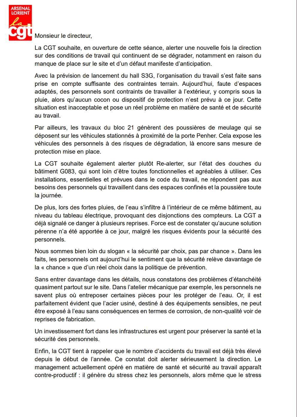 Déclaration Liminaire CSE du 10 février 2026