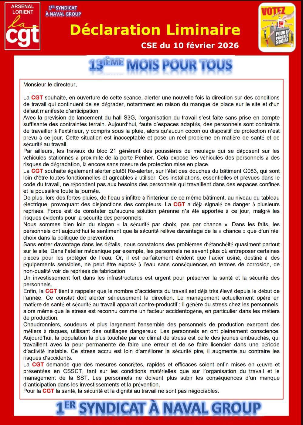 Compte Rendu CSE du 10 février 2026