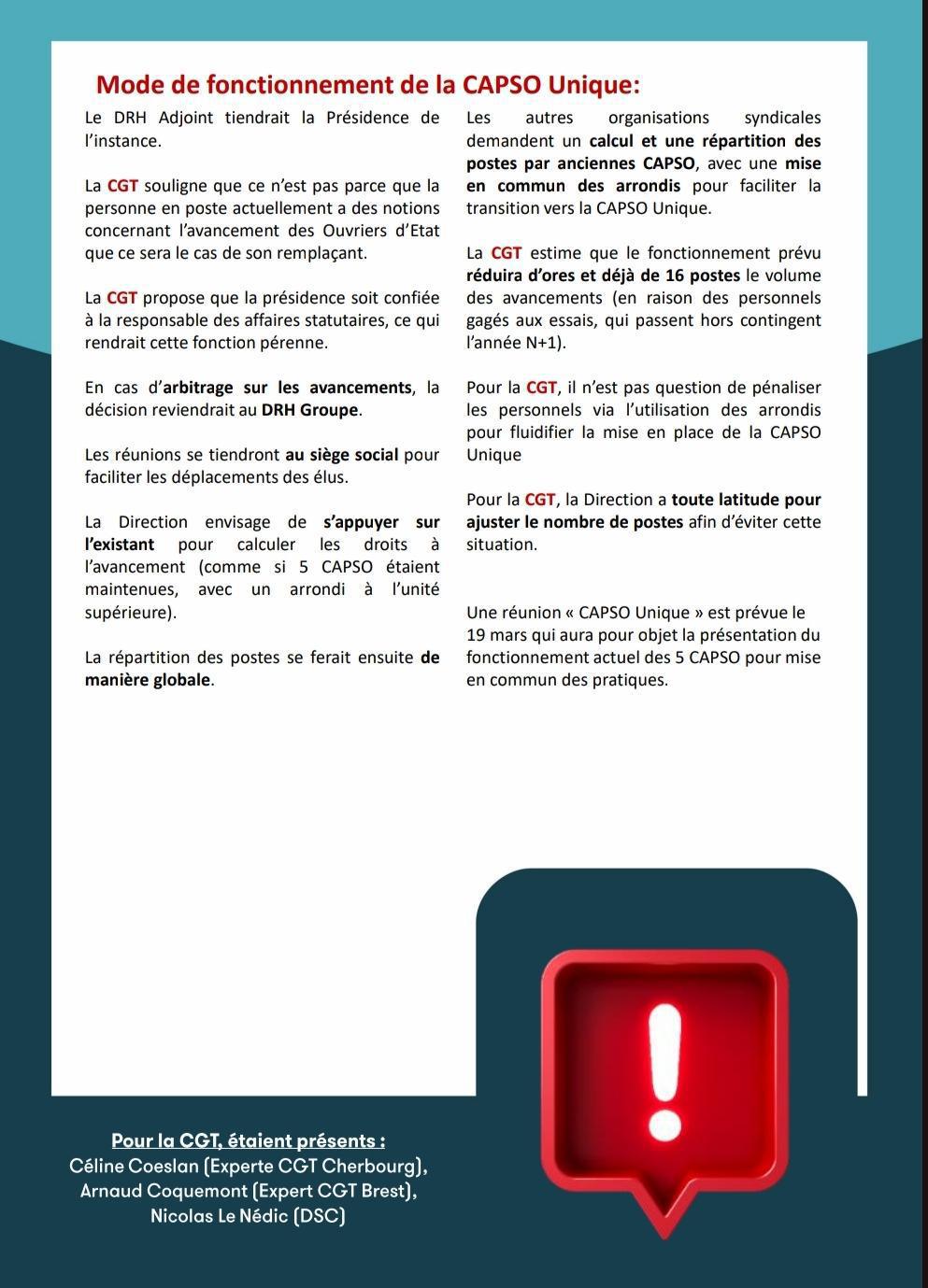 Projet de CAPSO unique imposé par Naval Group