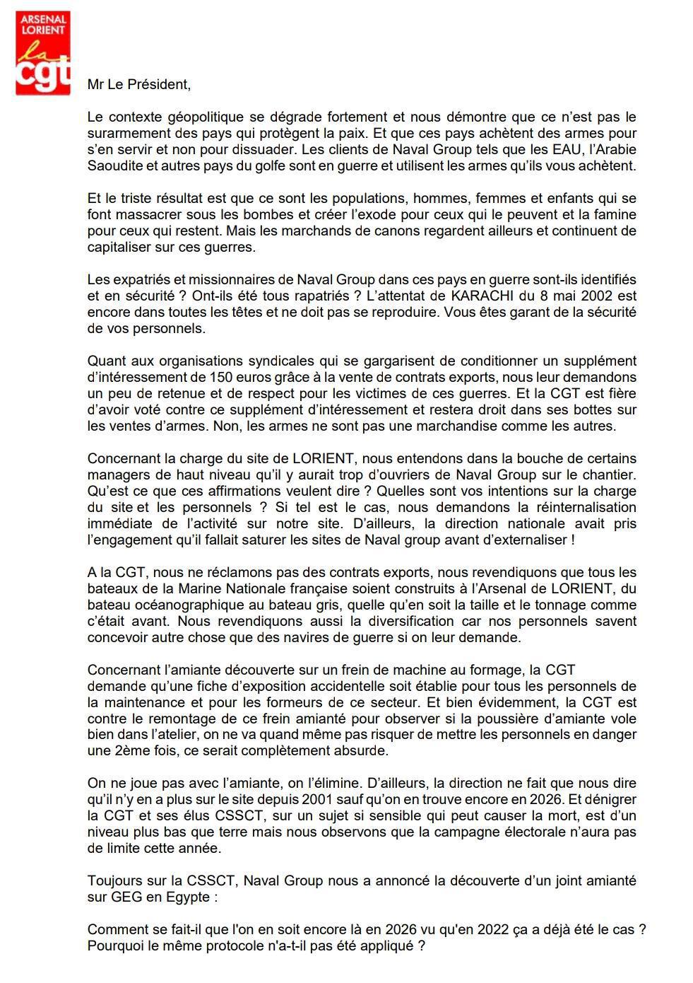 Déclaration Liminaire du CSE du 10 Mars 2026