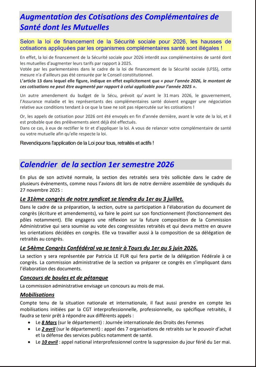 Le lien des RETRAITÉS n°25