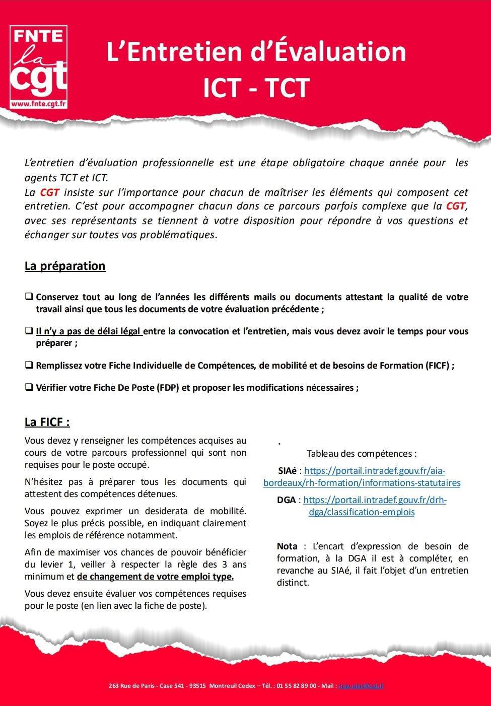 ICT - TCT L'entretien d 'évaluation 