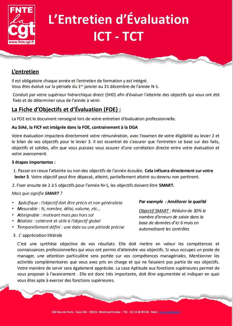 ICT - TCT L'entretien d 'évaluation 