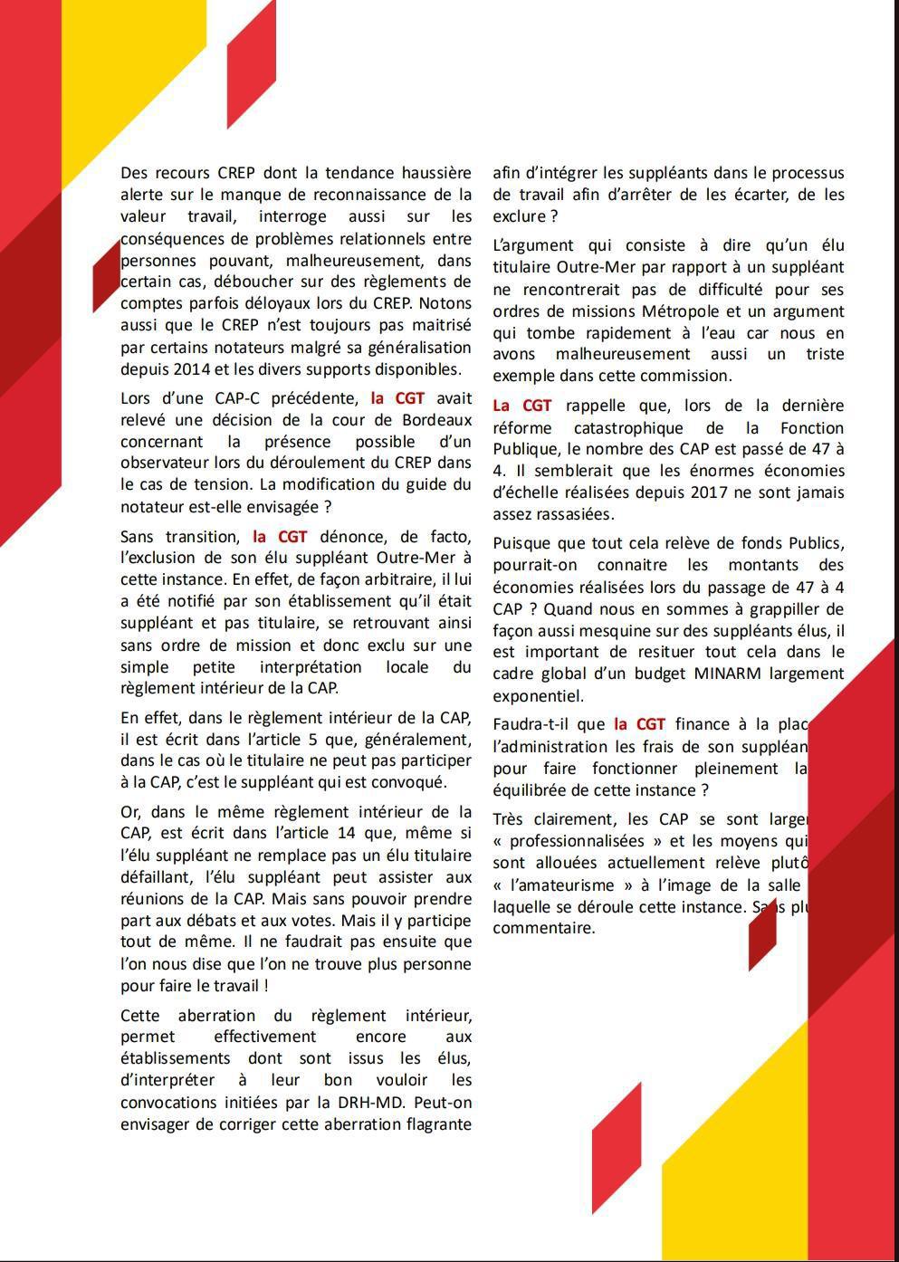 Déclaration Liminaire CAP-C du 26 mars 2026 