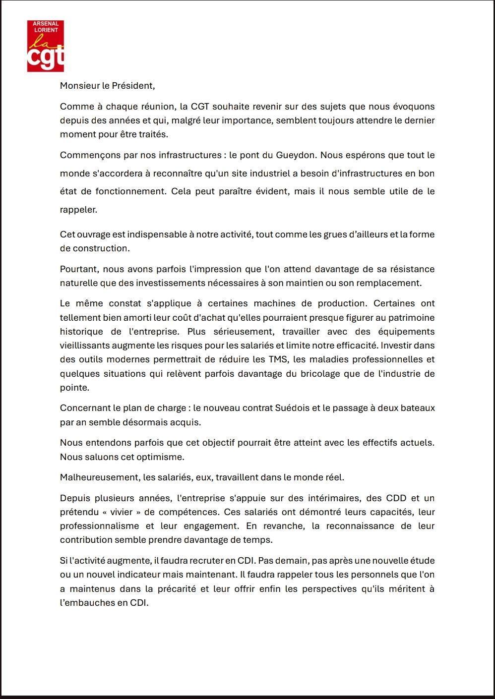 Déclaration Liminaire lue au CSE du 9 juin 2026