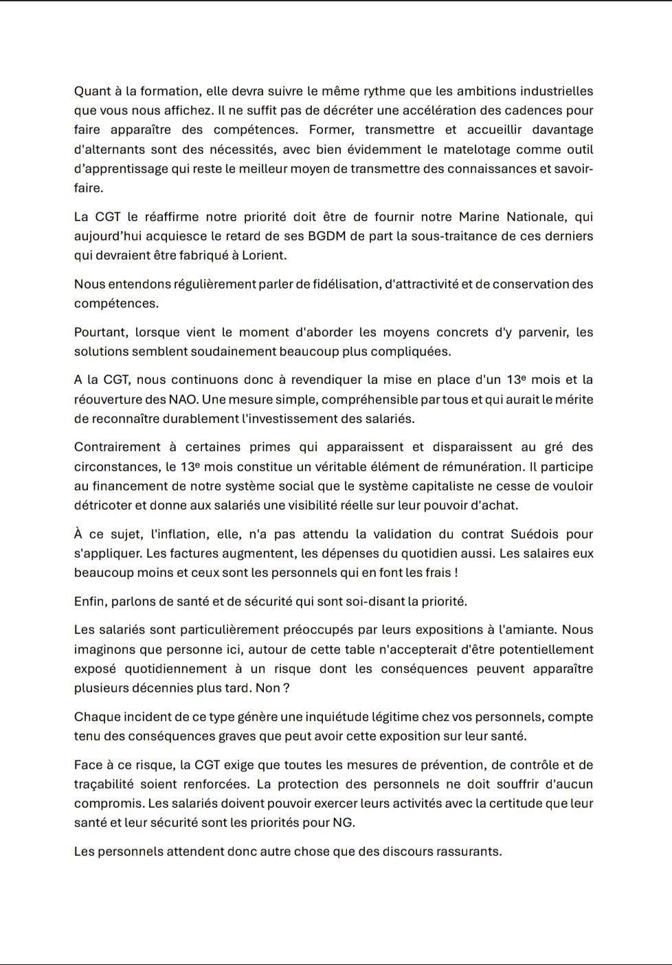 Déclaration Liminaire lue au CSE du 9 juin 2026