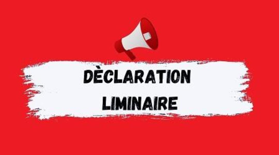 Déclaration Liminaire CSE du 08 septembre 2026