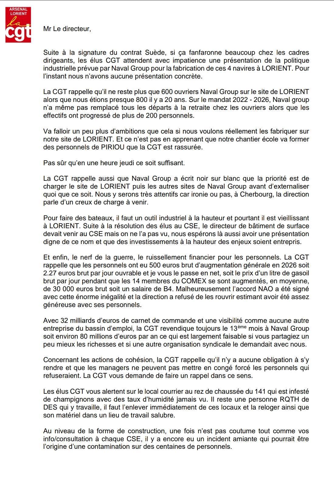 Déclaration Liminaire CSE du 08 septembre 2026