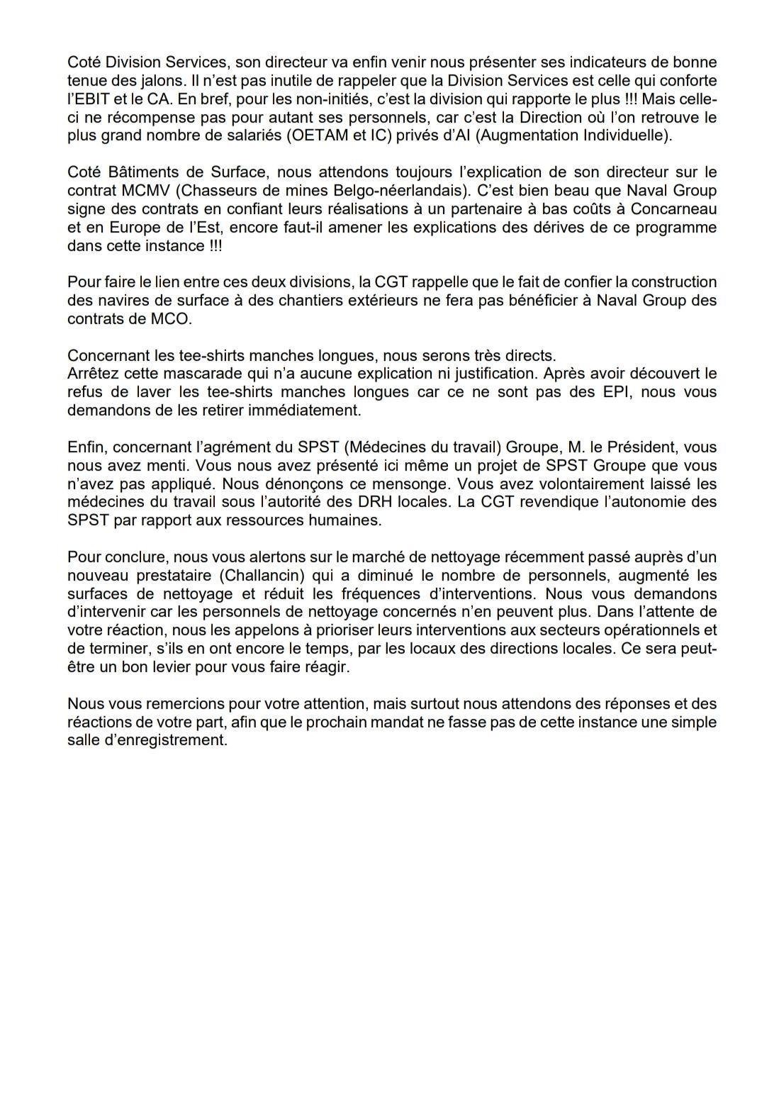 Déclaration Liminaire de la CGT au CSEC des 23 et 24 septembre 2026 