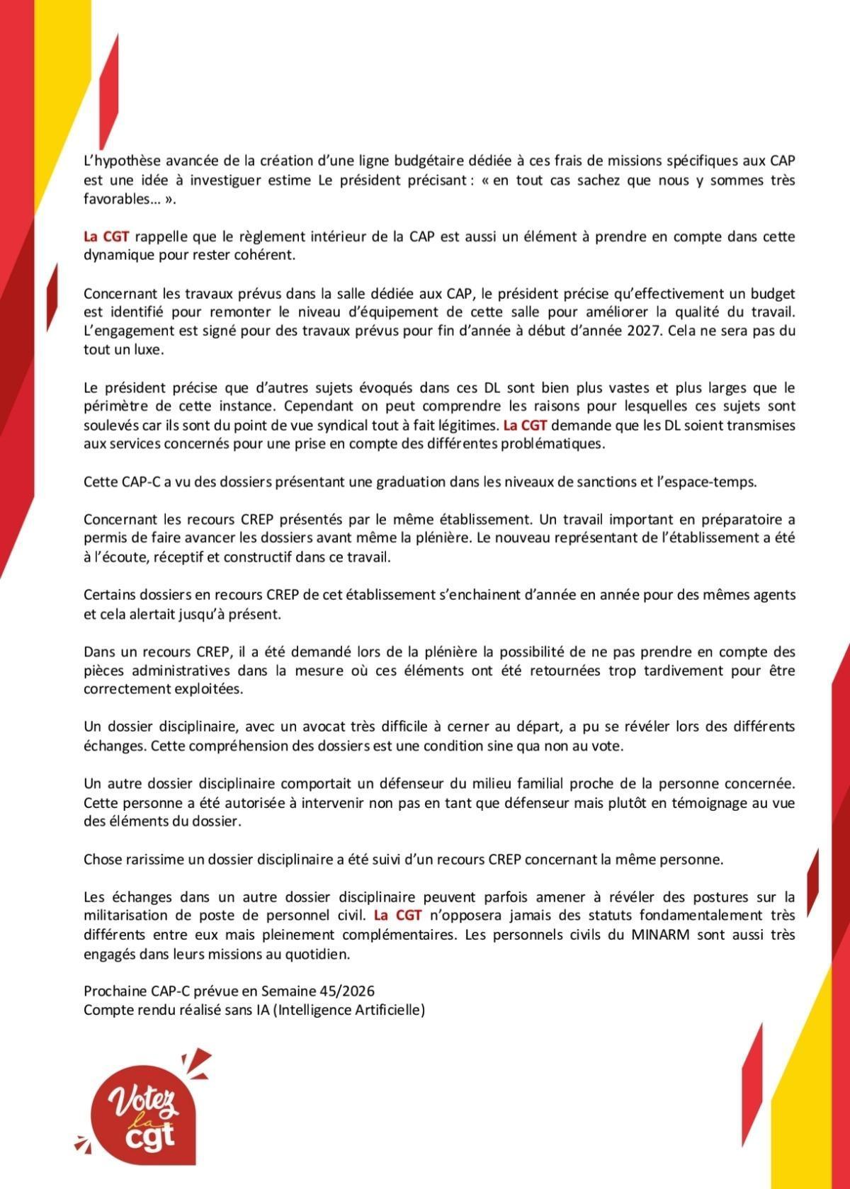 Compte Rendu CAP-C 1er et 2 Octobre 2026