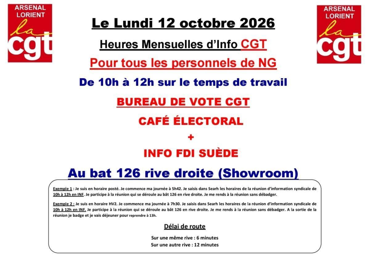 Heures d'Infos Bat 126 de 10h à 12h pour tous les personnels.