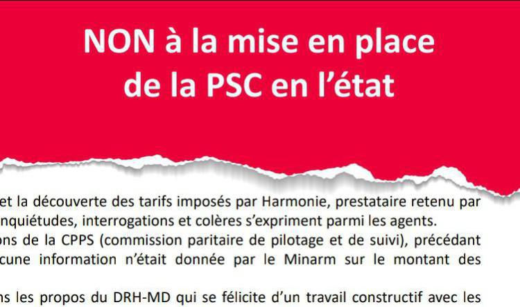 Non à la mise en place de la PSC en l'état !