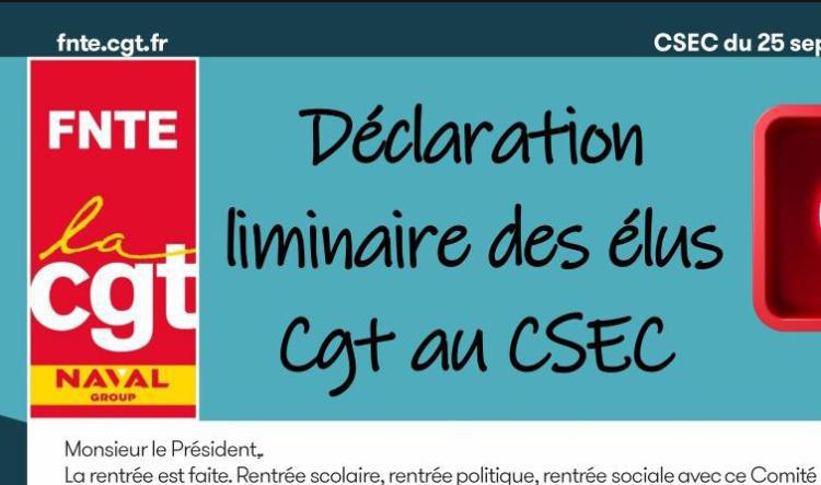 Déclaration liminaire au CSEC