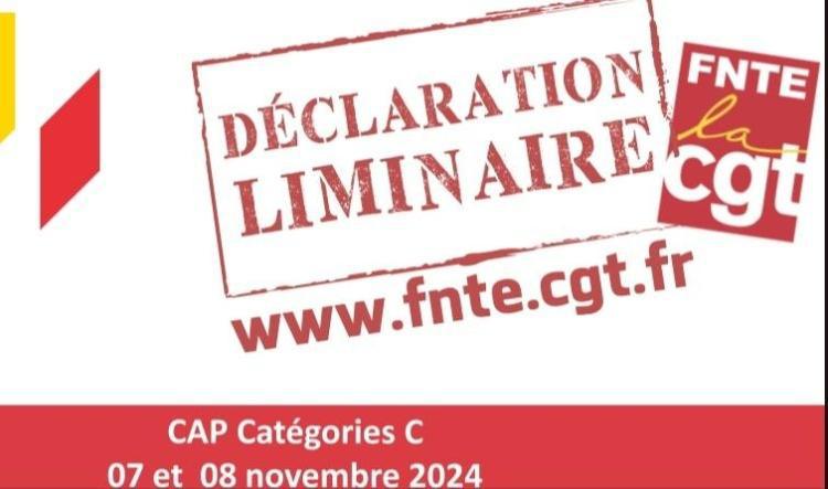 Déclaration Liminaire CAP-C du 7 et 8 novembre 2024