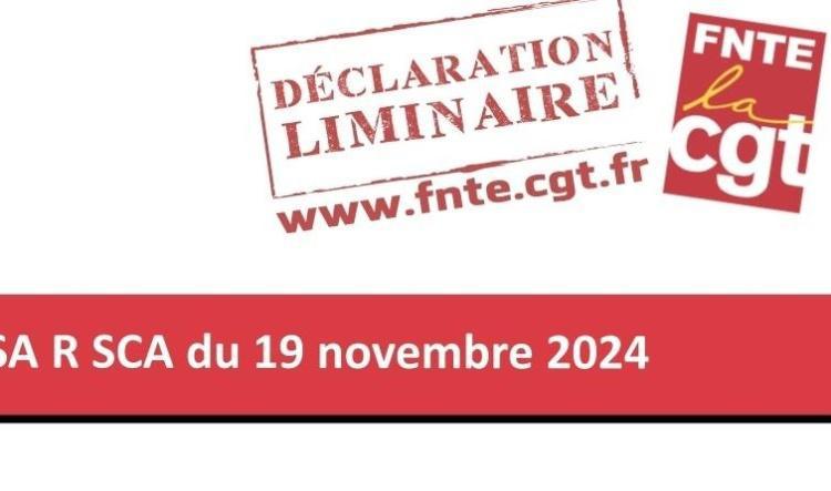 Déclaration Liminaire CSA R SCA du 19 novembre 2024