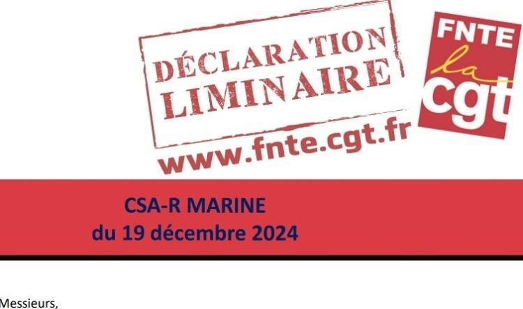 Déclaration Liminaire CSA-R MARINE du 19 Décembre 2024