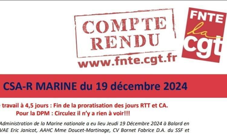Compte Rendu CSA-R MARINE du 19 Décembre 2024