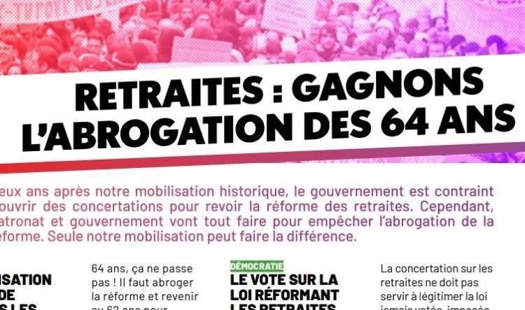 Retraite: gagnons l'abrogation des 64 ans!