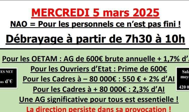 NAO 2025 débrayage : pour les personnels ce n'est pas fini !