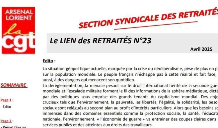 Lien des retraités n°23