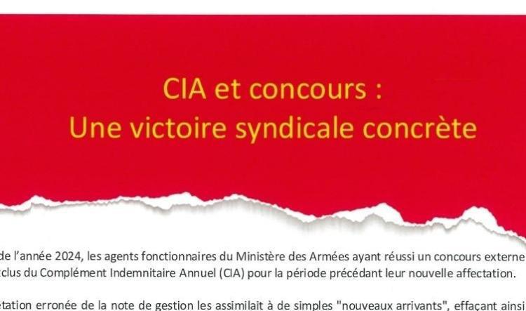Une victoire syndicale concrète : CIA et concours