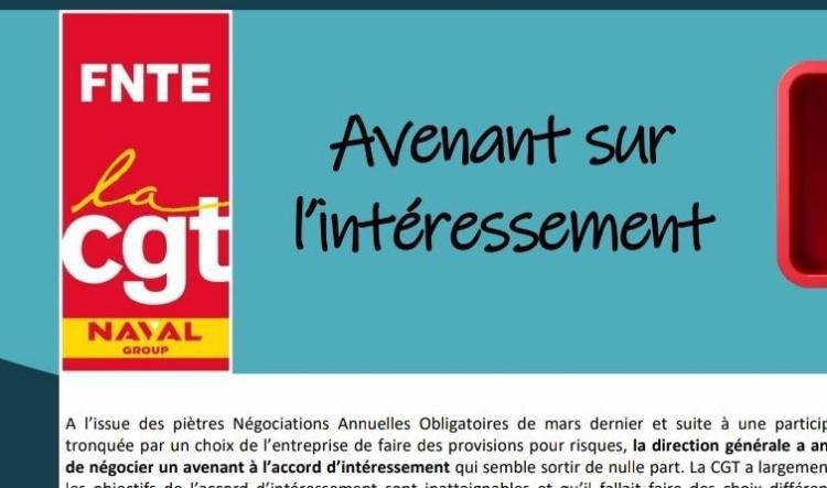 Avenant sur l'intéressement...