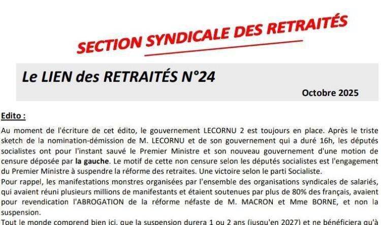 Le LIEN des RETRAITES N°24