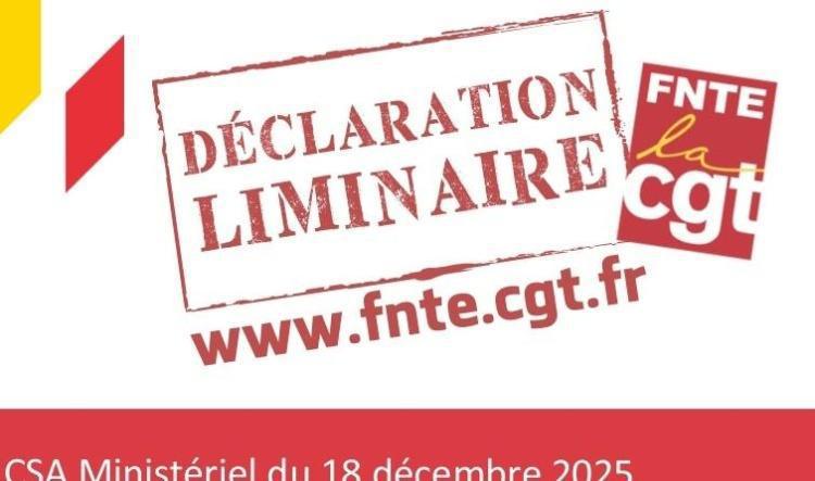 Déclaration LIMINAIRE CSA Ministériel du 18 décembre 2025