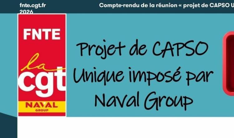 Projet de CAPSO unique imposé par Naval Group