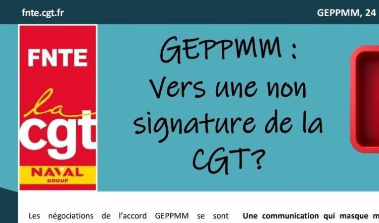 GEPPMM : vers une non signature de la CGT ?