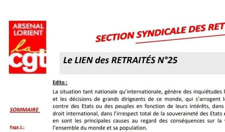 Le lien des RETRAITÉS n°25