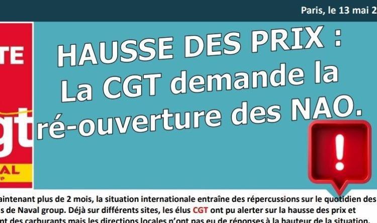 Hausse des prix : la CGT demande la ré-ouverture des NAO.