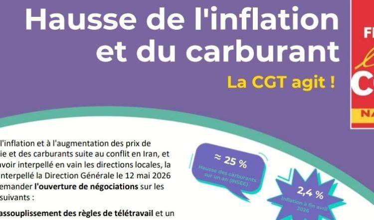 Hausse de l'inflation et de carburants : La CGT agit !