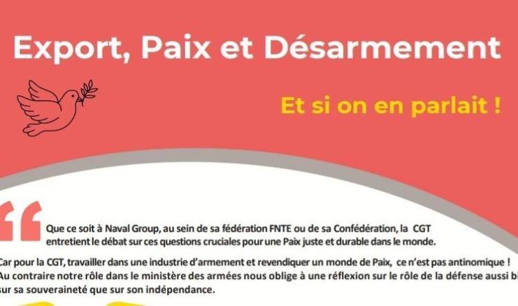 Et si on en parlait ! Export, Paix et Désarmement 