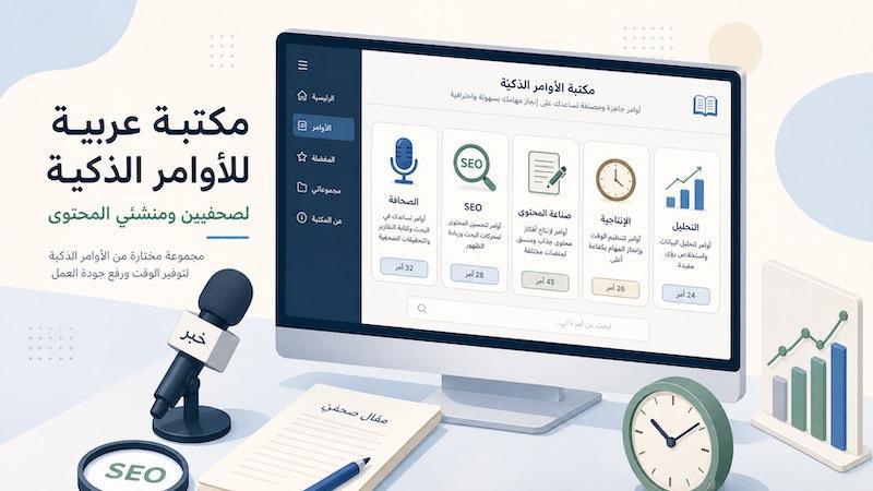 «ذكاء» تطلق مكتبة عربية للأوامر الذكية لخدمة الصحافة وصناعة المحتوى «ذكاء» تطلق مكتبة عربية للأوامر الذكية لخدمة الصحافة وصناعة المحتوى