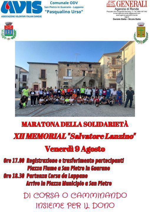 Maratona della Solidarietà XII Memorial "Salvatore Lanzino" (inizio ore 17:00)