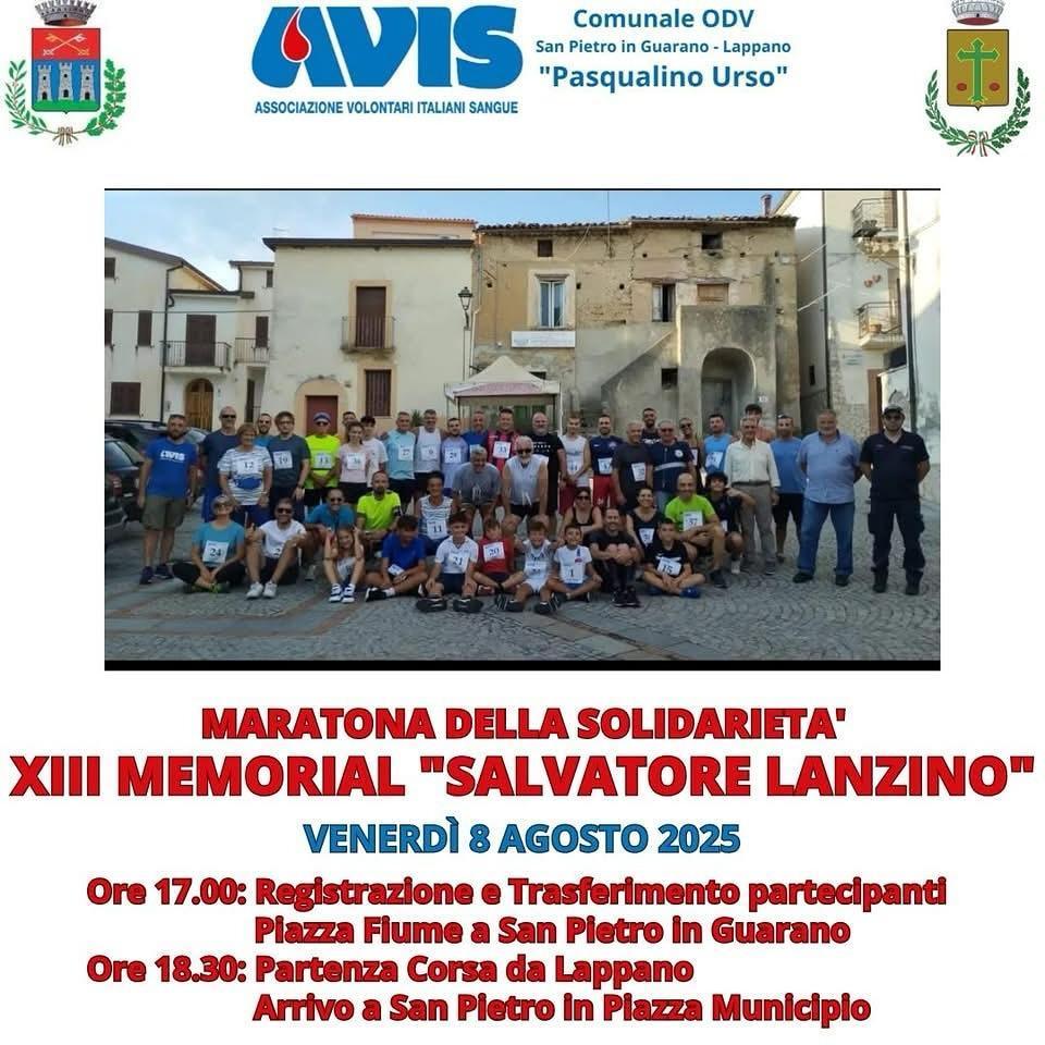 Maratona della Solidarietà - XIII Memorial "Salvatore Lanzino" (inizio ore 17.00)