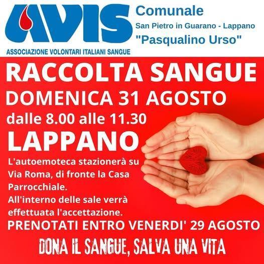 Avis Comunale - Raccolta Sangue (dalle ore 08.30)