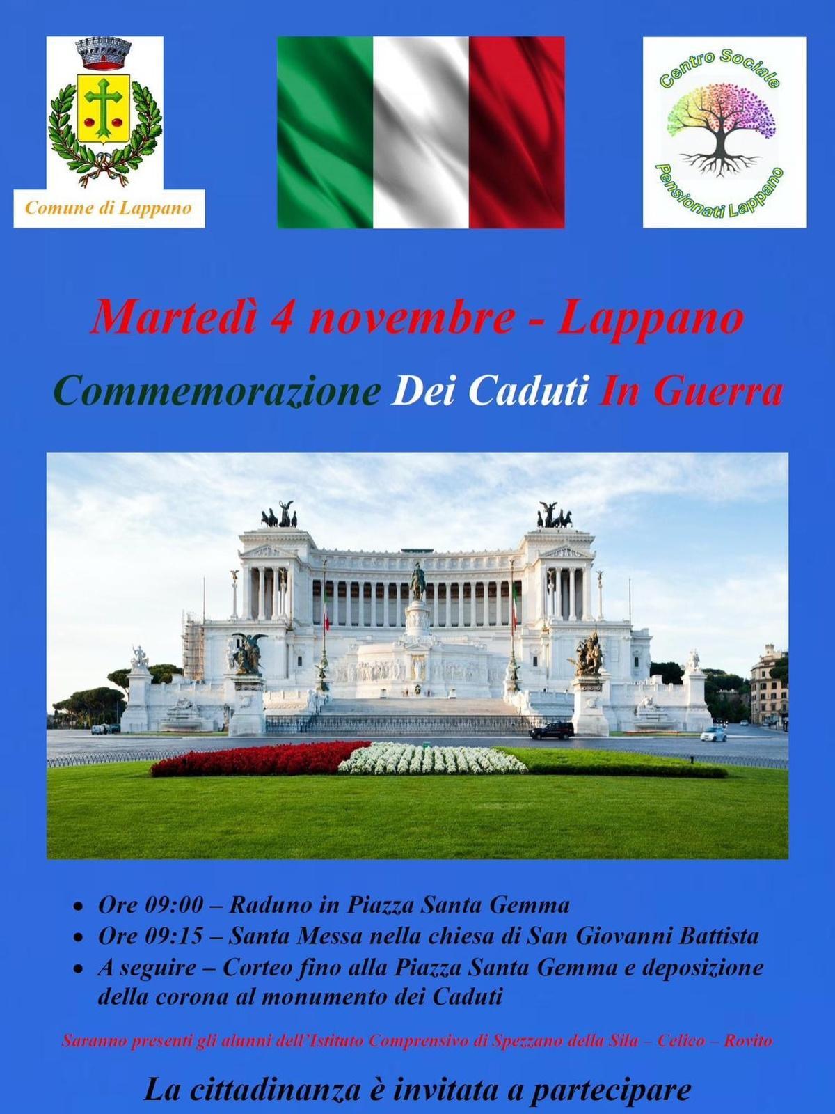 Commemorazione Dei Caduti In Guerra (inizio ore 9.00)