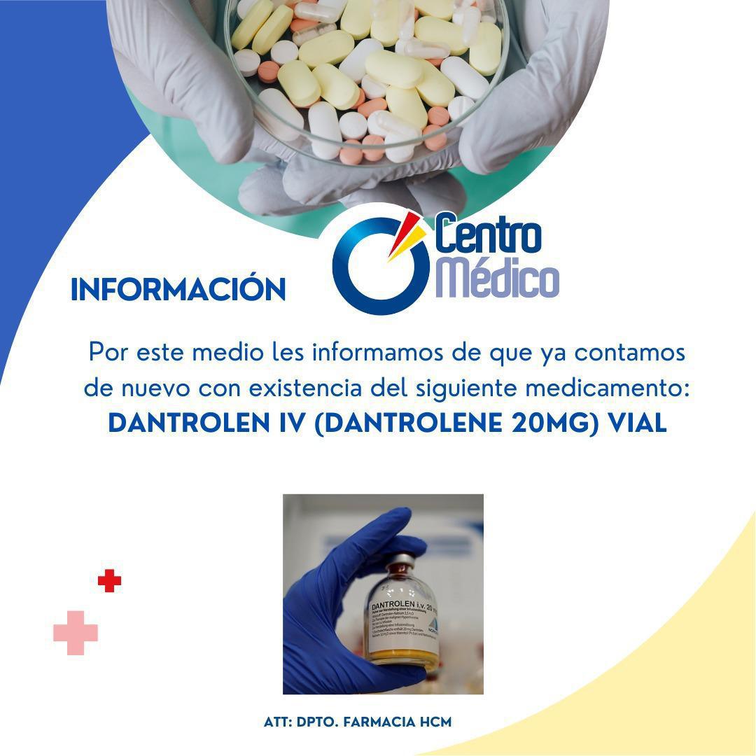 Reabastecimiento: DANTROLEN IV (DANTROLENE 20MG) VIAL