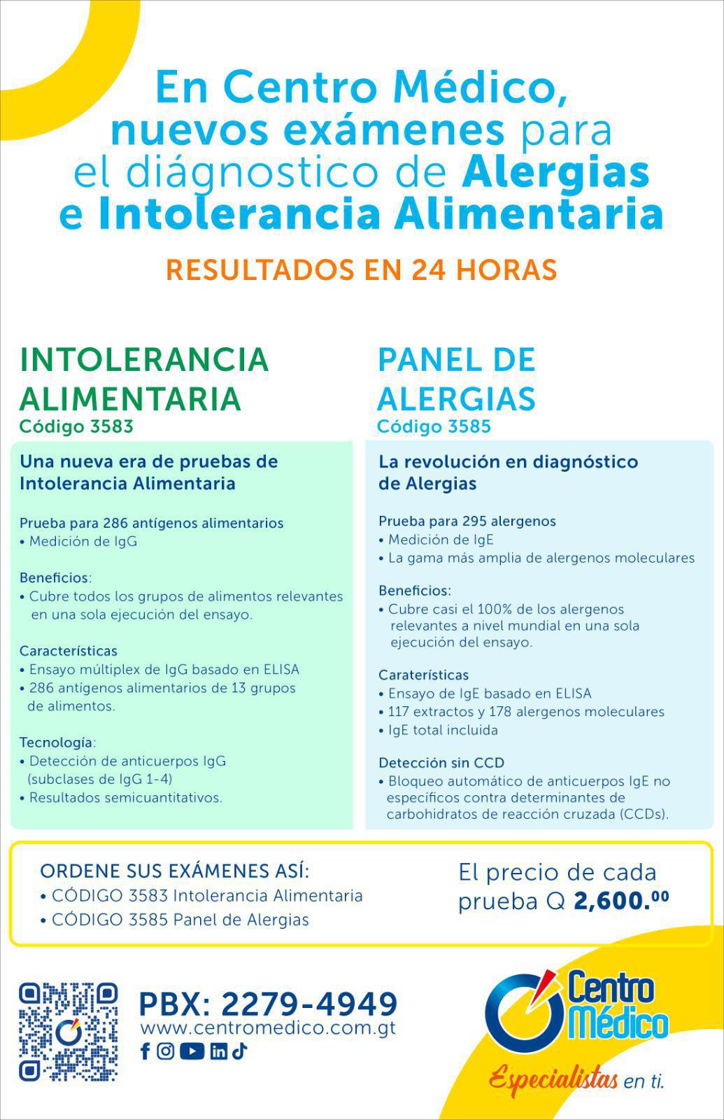 Nuevos exámenes para el diagnóstico de Alergias e Intolerancia Alimentaria Nuevos exámenes para el diagnóstico de Alergias e Intolerancia Alimentaria