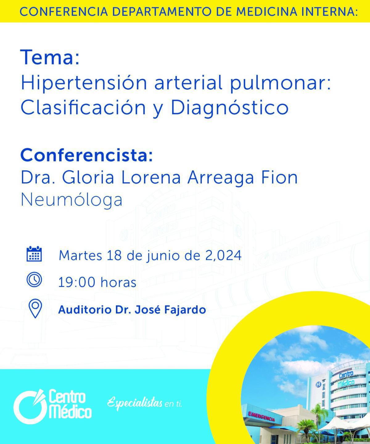 Conferencia | Hipertensión arterial pulmonar: Clasificación y Diagnóstico  Conferencia | Hipertensión arterial pulmonar: Clasificación y Diagnóstico 