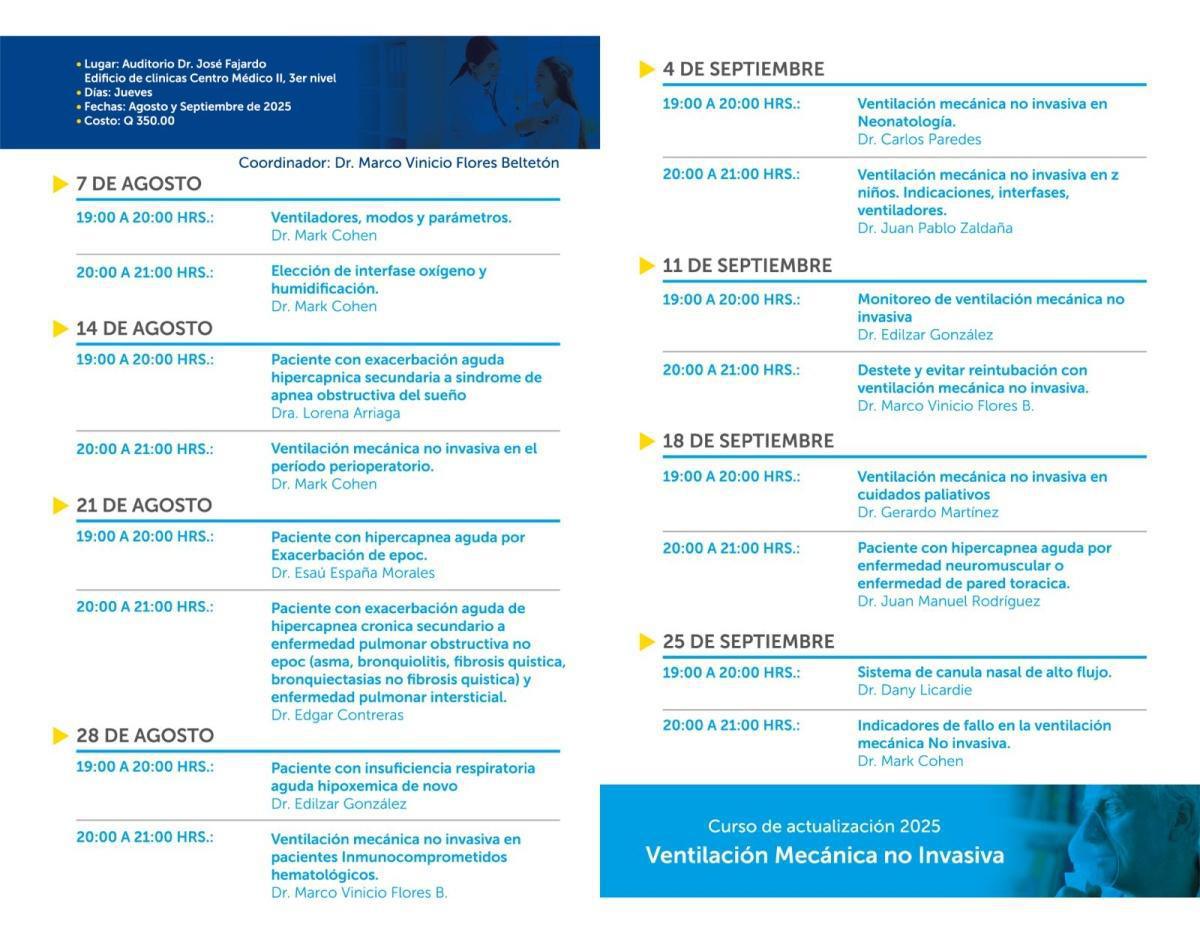 Ventilación Mecánica no Invasiva | Curso de actualización 2025