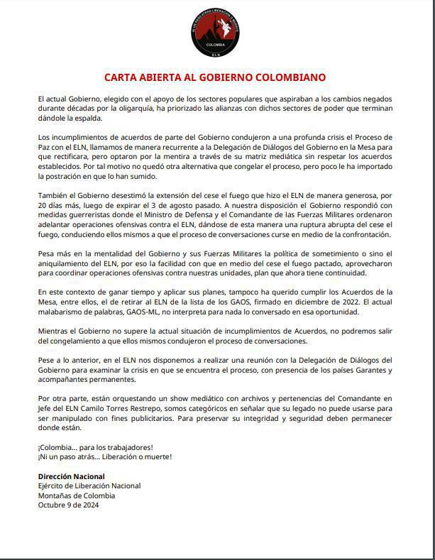 Crisis en el Proceso de Paz entre el Gobierno Colombiano y el ELN Crisis en el Proceso de Paz entre el Gobierno Colombiano y el ELN