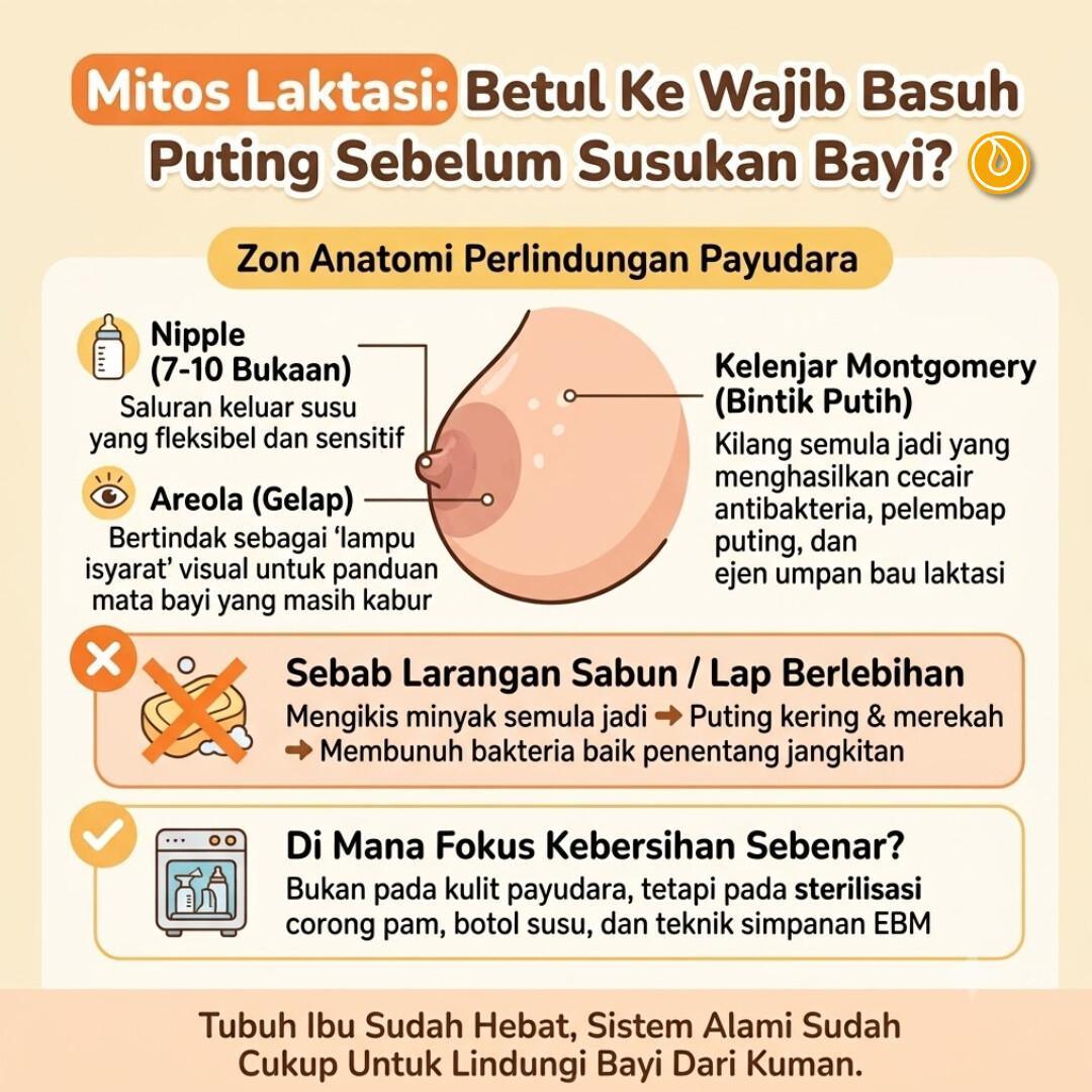 TAK PERLU CUCI PUTING SEBELUM MENYUSU ?
