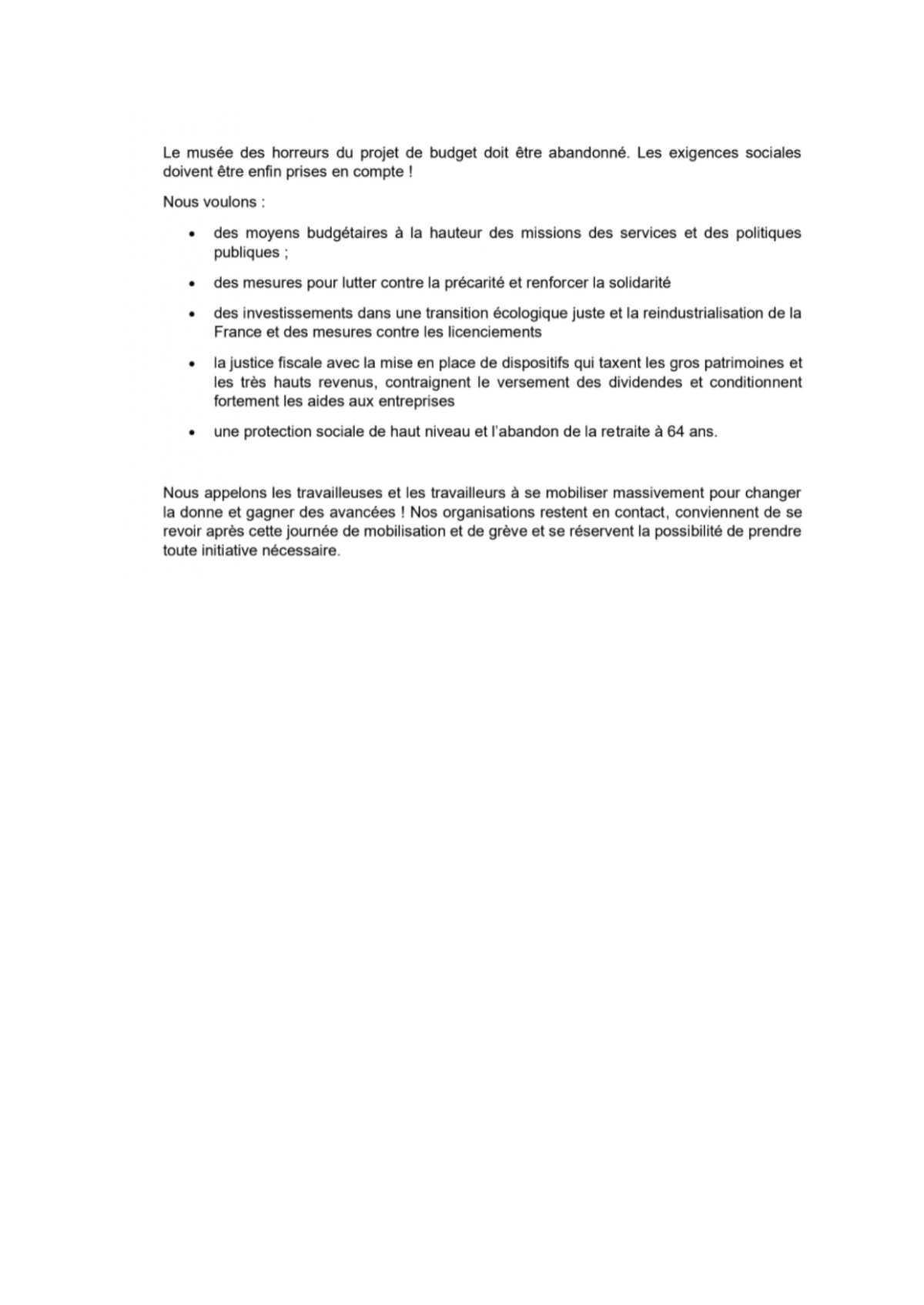 Appel à Mobilisation Nationale - 18 septembre