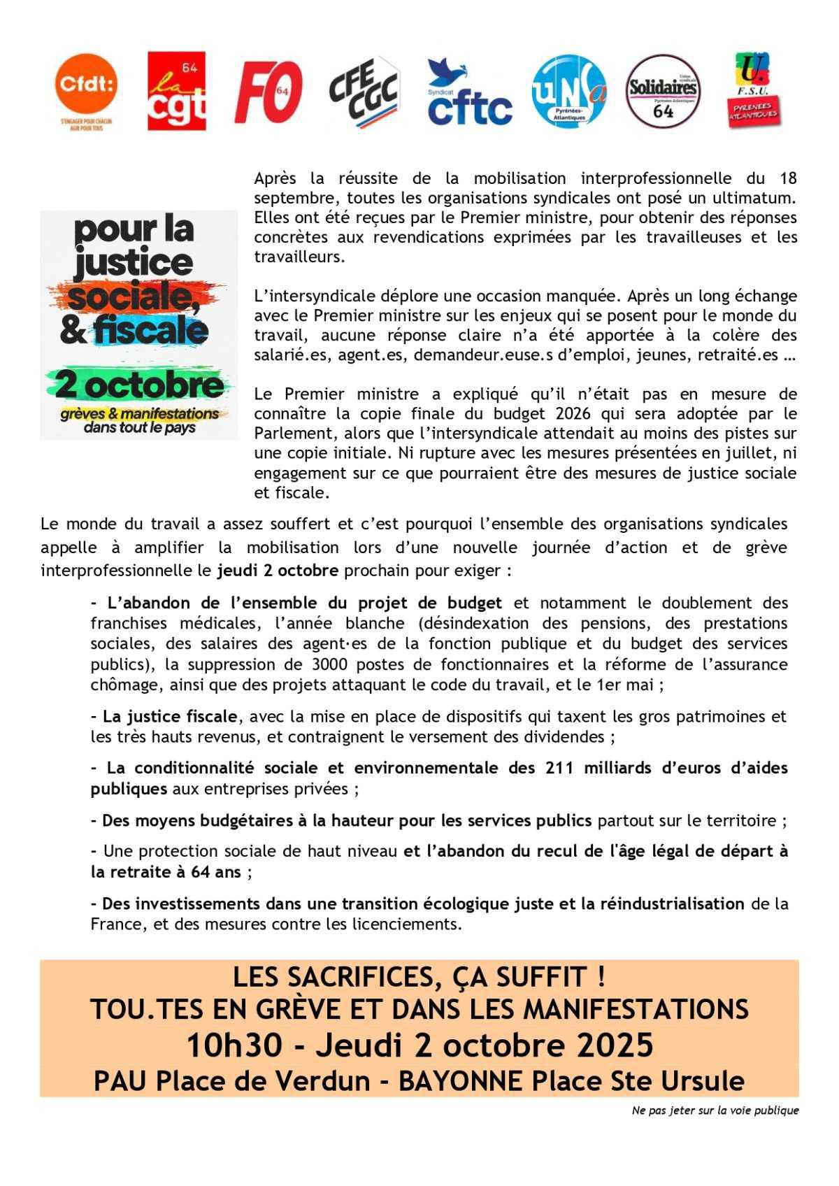 Mobilisation du 2 octobre 2025