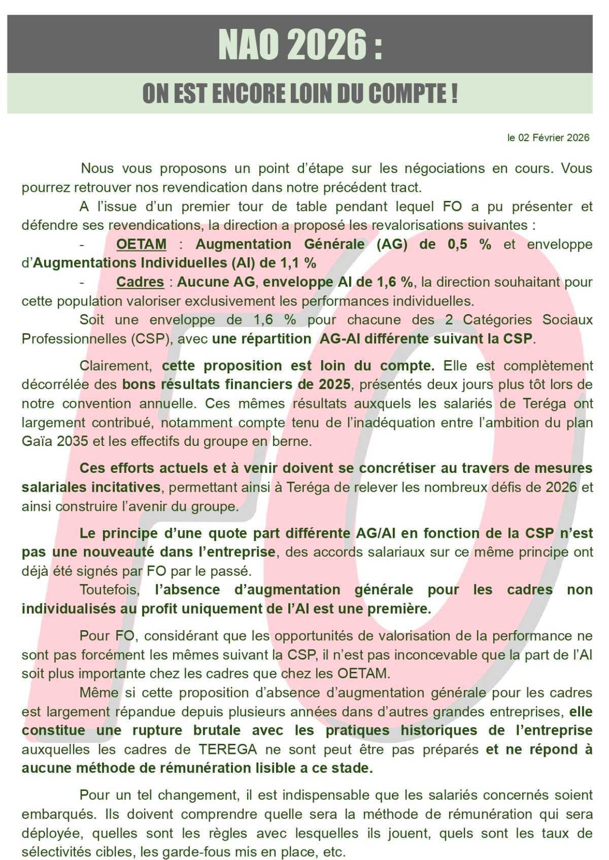 NAO 2026 : première réunion.